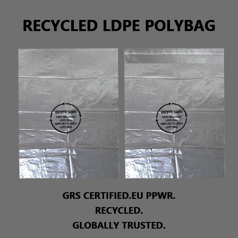 Seolann Zeal X Polybags LDPE Athchúrsáilte GRS-Deimhnithe chun Tacú le Spriocanna Pacáistithe Inbhuanaithe