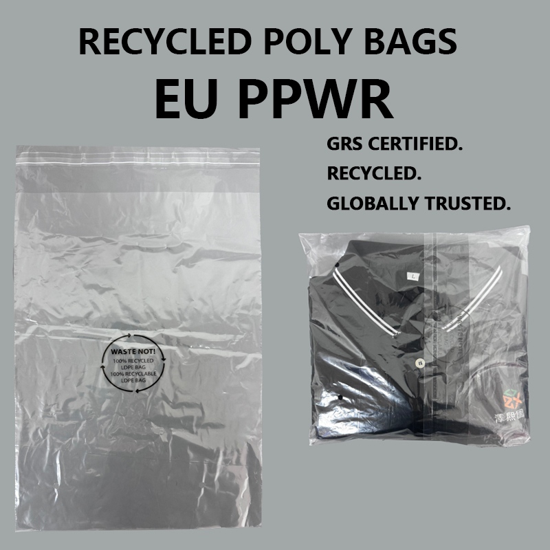 Seolann Zeal X Málaí Polai LDPE Athchúrsáilte le haghaidh Pacáistiú Éadaí de réir mar a théann EU PPWR i bhfeidhm